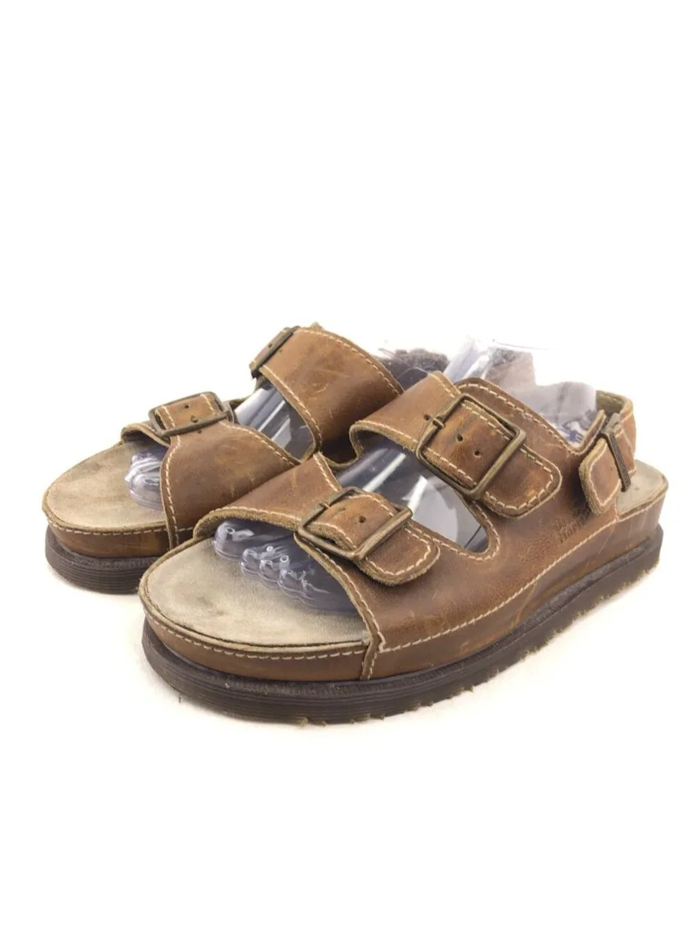 Dr. Martens MIE Y2K Brown Leather Platform Sandals 12